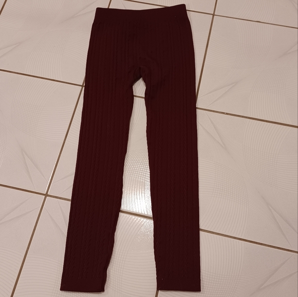 $4 Add-on Burgundy Textured Leggings - Size M/L - Picture 4 of 6